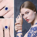 Princess Diana sapphire ring crafted in 925 silver with a vibrant blue sapphire gemstone, designed by Craft Plus.