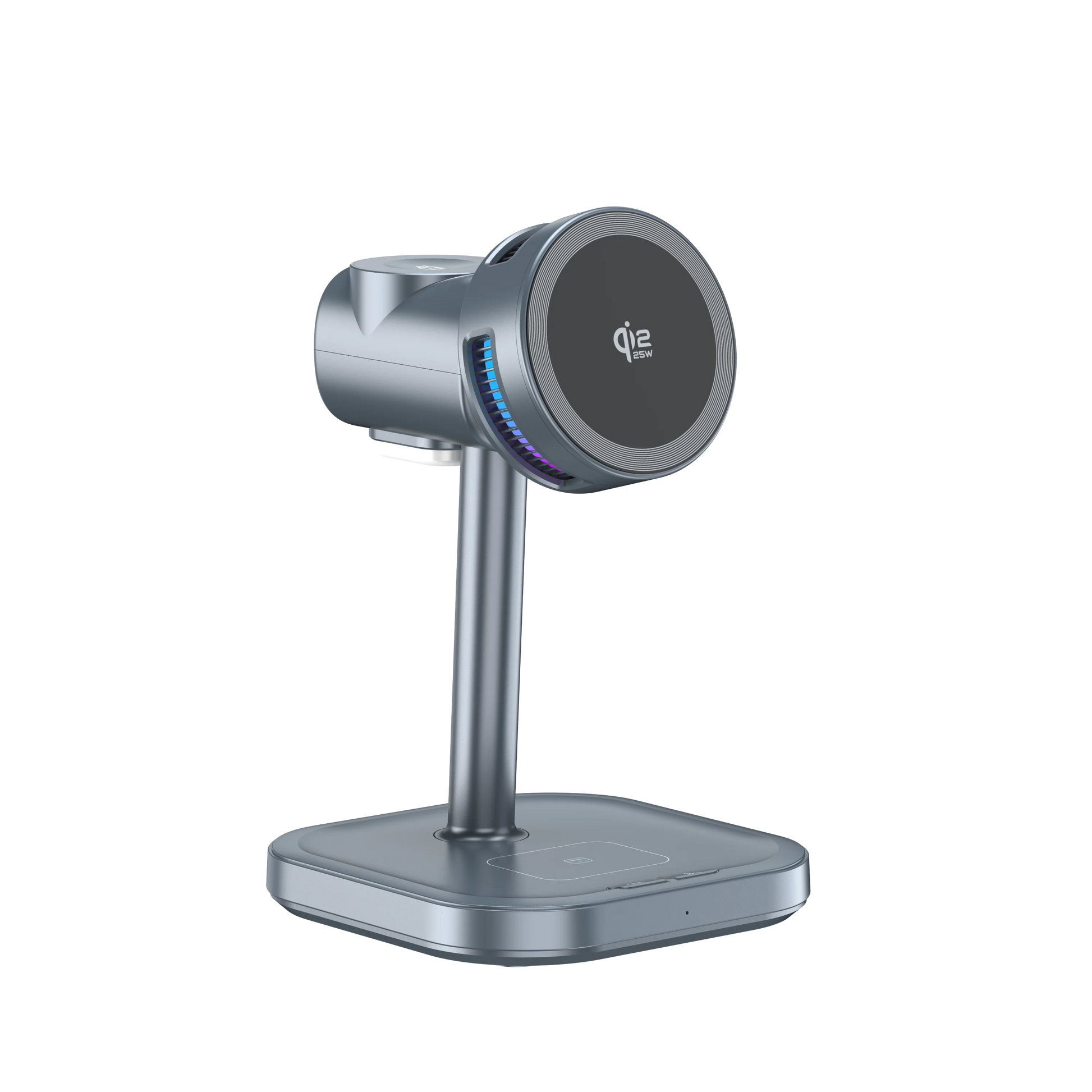 Craft Plus 25W 4-in-1 magnetic wireless charger stand with multiple device charging ports and sleek design.