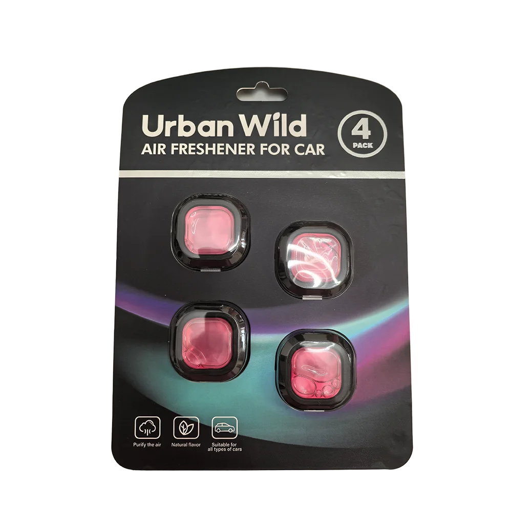 Craft Plus long-lasting car air freshener vent clip odor eliminator attached to a vehicle vent, freshening the car interior.