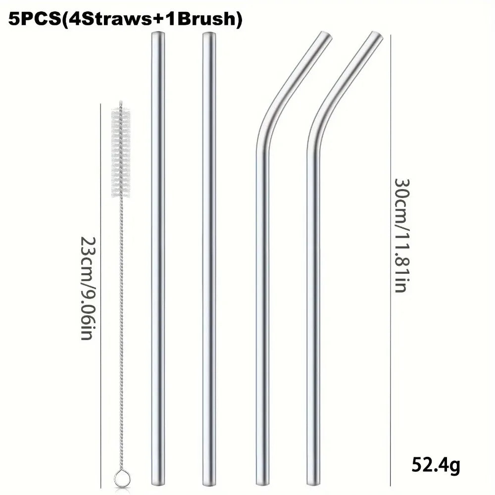Reusable metal drinking straw by Craft Plus, eco-friendly stainless steel straw for sustainable beverages.