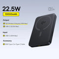 Craft Plus Magnetic Power Bank 10000mAh sits on a table, showing its sleek design and magnetic charging port.
