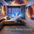 Craft Plus HY300 Pro 8K Android 14 projector displaying a vibrant, high-resolution image on a wall with a sleek design.