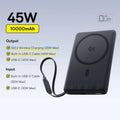 Craft Plus Magnetic Power Bank 10000mAh with sleek design and USB ports, portable device for charging on the go.