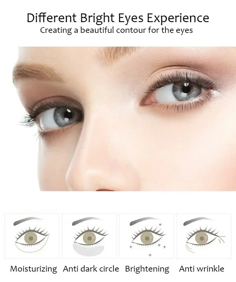 Craft Plus collagen eye mask gel patches for puffiness and wrinkles, shown on under-eye area with smooth, hydrating texture.