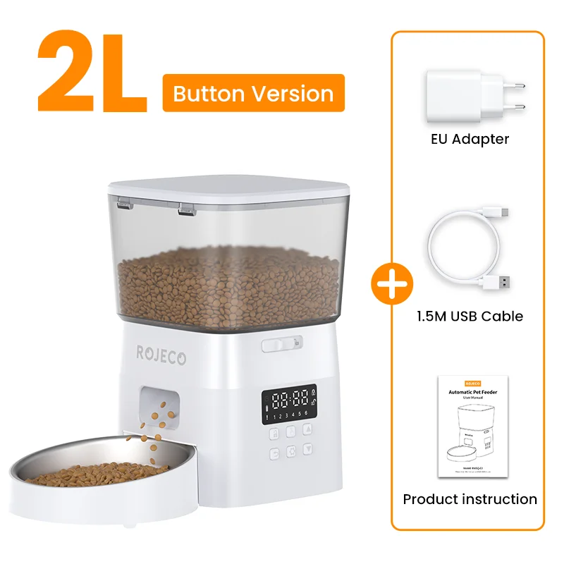 Craft Plus automatic pet food feeder dispenser with digital timer and adjustable portions for convenient pet feeding.