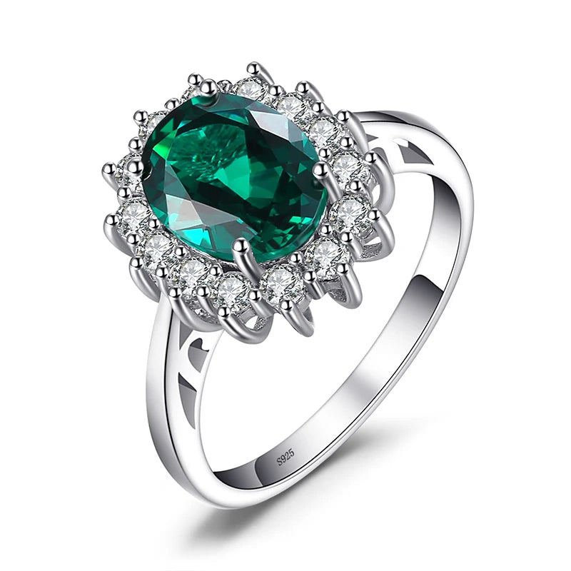 Princess Diana sapphire ring crafted in 925 silver with a vibrant blue sapphire gemstone, elegant jewelry accessory.
