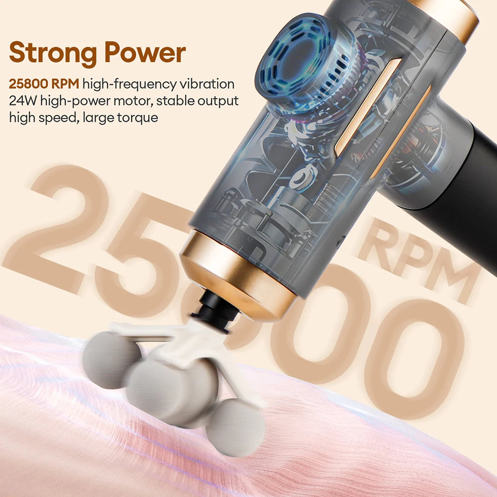 Craft Plus 11-in-1 high-frequency massage gun with multiple attachments for muscle relief and deep tissue massage.