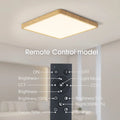 Smart LED ceiling lamp with wood grain finish from Craft Plus, featuring Alexa and Google voice control for easy lighting management.
