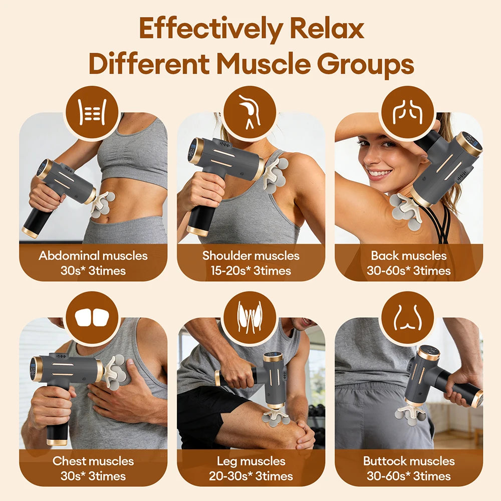 Craft Plus 11-in-1 High-Frequency Massage Gun showing multiple interchangeable massage heads and sleek ergonomic design
