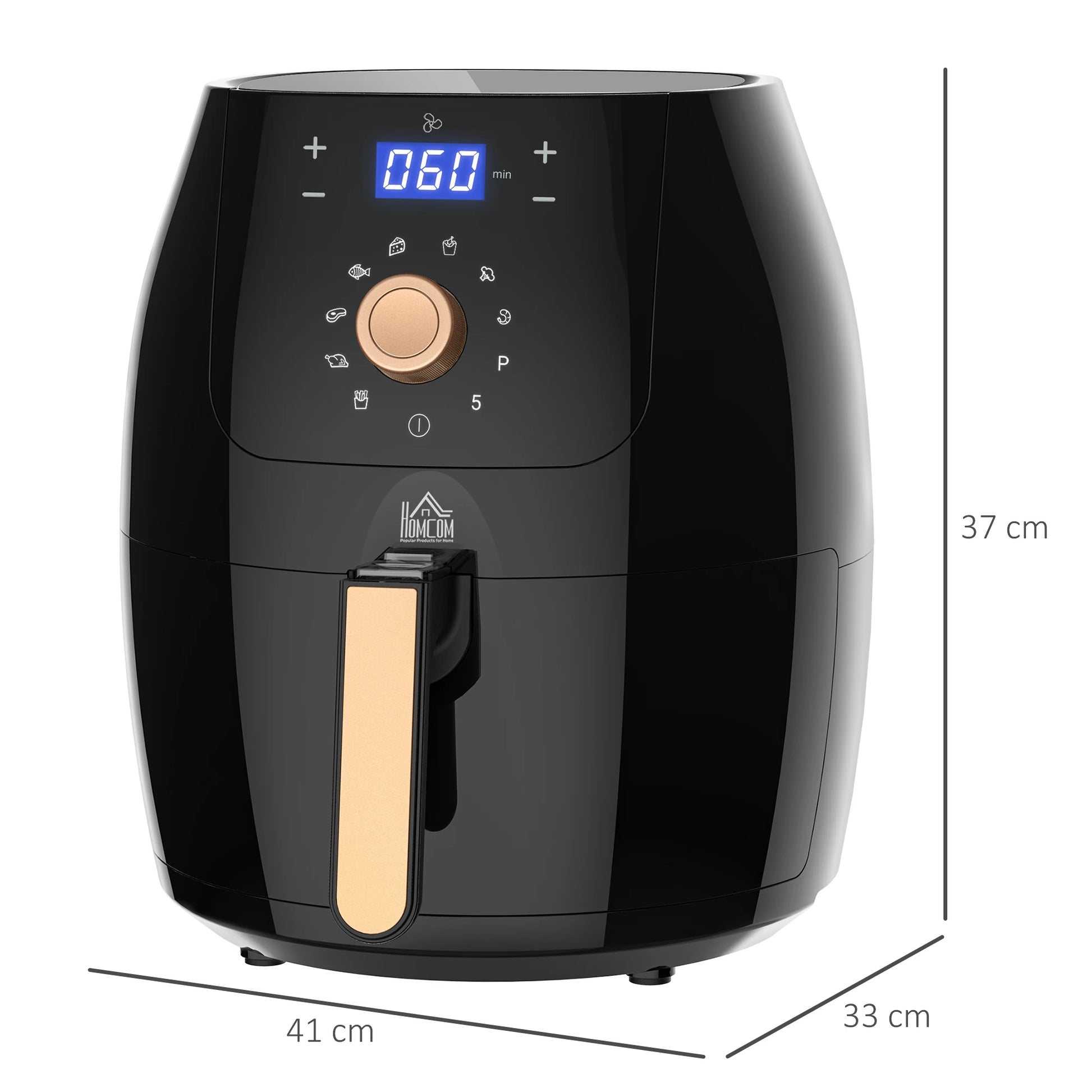 Craft Plus 5.5L 1700W air fryer with digital display, showing a sleek black appliance for healthy frying and cooking.