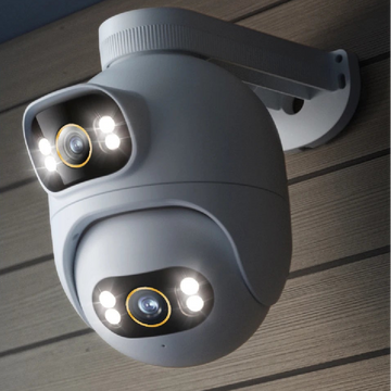 Craft Plus 10MP WiFi security camera with color night vision and human tracking, shown mounted indoors for home security.