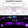 RGB LED strip for car interior lights by Craft Plus, featuring app control and customizable color lighting.