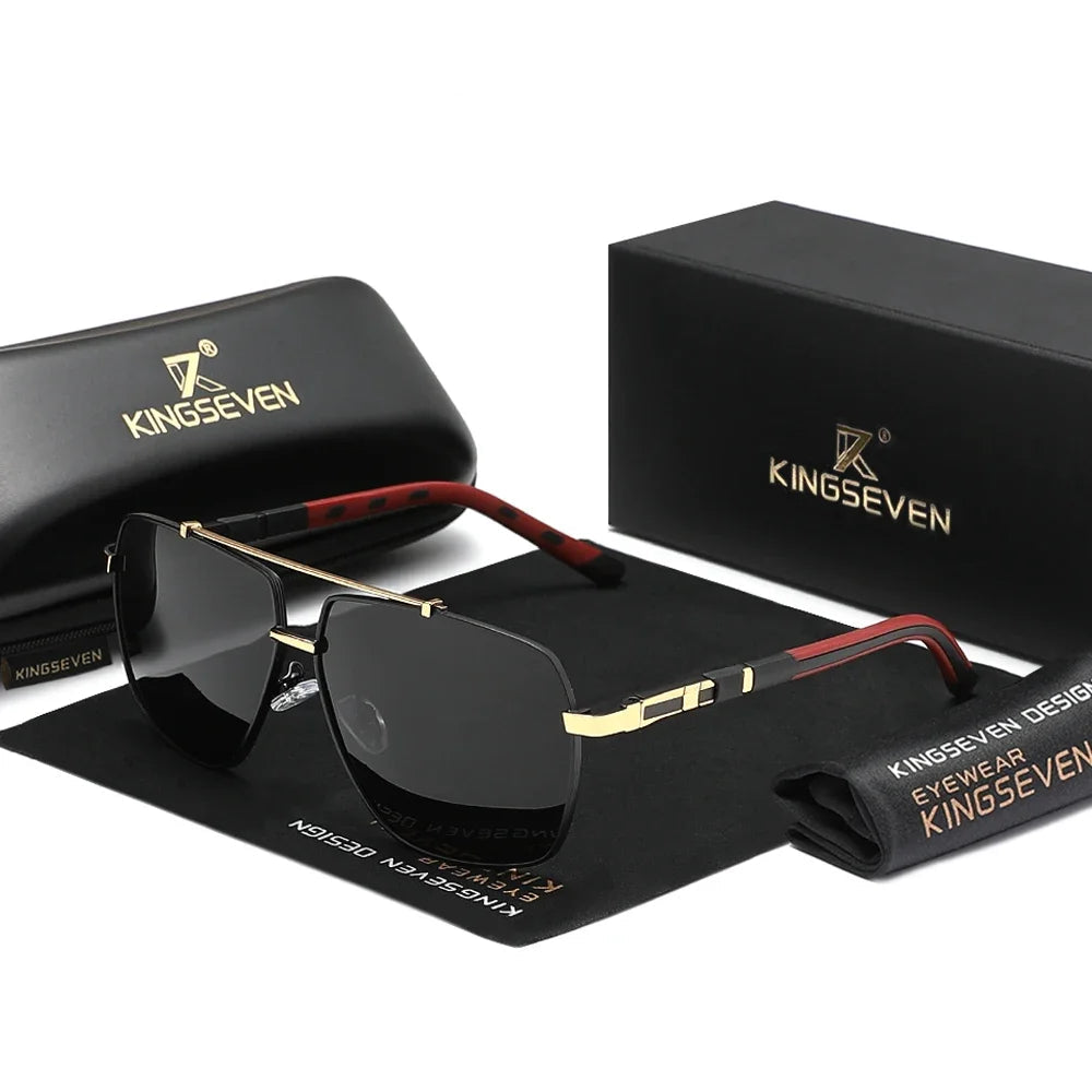 Craft Plus UV400 polarized driving glasses for men and women with sleek black frames and tinted lenses for sun protection.
