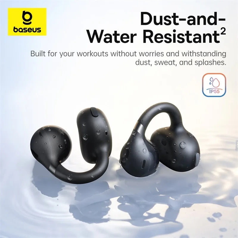 Open-ear wireless ear clip earbuds by Craft Plus, stylish and comfortable design for secure fit and clear sound.