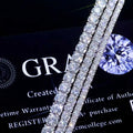 Craft Plus Hip Hop Moissanite Tennis Necklace with sparkling moissanite stones on a sleek silver chain.