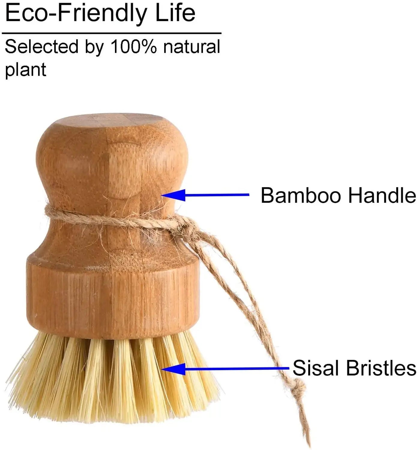 Craft Plus bamboo eco-friendly dish scrub brush with natural bristles for gentle cleaning and sustainable kitchen use.