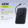 Craft Plus Magnetic Power Bank 10000mAh with sleek design and USB ports for portable charging on the go.