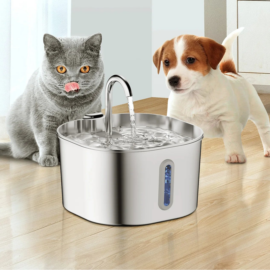 Craft Plus 2.2L automatic cat water fountain with flowing water and sleek design, perfect for keeping cats hydrated.