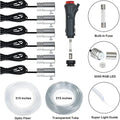 Craft Plus RGB LED strip for car interior lights with app control, showing colorful illuminated strip inside a vehicle.