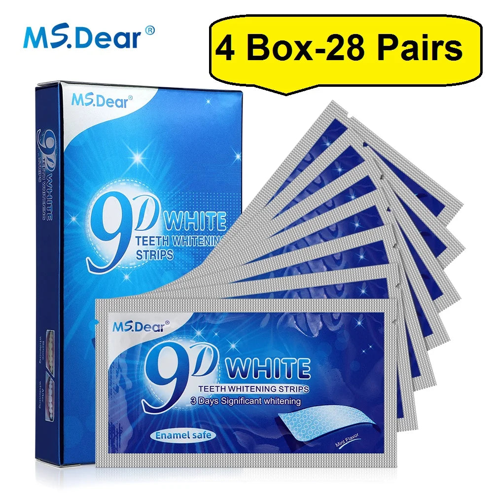 Craft Plus 9D Gel Teeth Whitening Strips package showing the whitening strips and branding for effective dental brightening.