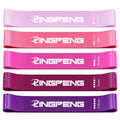 Craft Plus resistance loop exercise bands in various strengths, shown coiled and laid flat for full view.