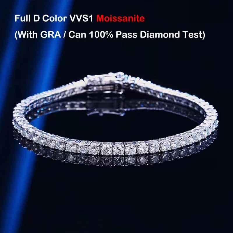 Sparkling Moissanite bracelet for women featuring sparkling gemstones and a delicate chain, by Craft Plus.