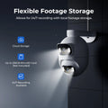 Craft Plus 10MP WiFi security camera with color night vision and human tracking, showing the camera's sleek design and lens details.