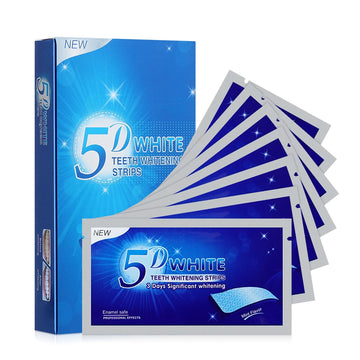 Craft Plus 9D Gel Teeth Whitening Strips package with strips and applicator for at-home teeth whitening.