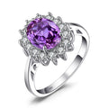 Sterling silver Princess Diana Sapphire Ring with a central blue sapphire gemstone, crafted by Craft Plus.