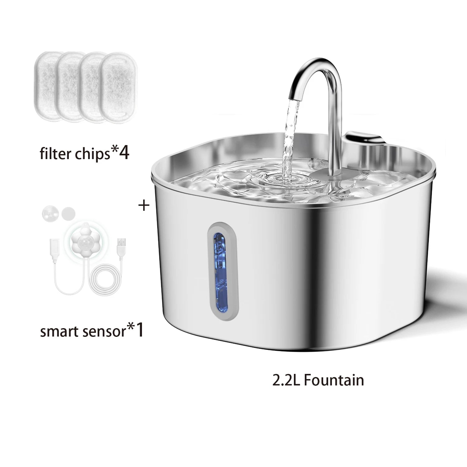 Craft Plus 2.2L automatic cat water fountain with flowing water and sleek design, ideal for keeping cats hydrated at home.