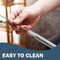 Reusable metal drinking straw by Craft Plus, eco-friendly stainless steel straw on a white background