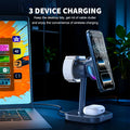 Craft Plus 25W 4-in-1 magnetic wireless charger stand with multiple device charging ports and sleek design.
