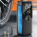 Rechargeable Craft Plus air pump tire inflator with digital display and hose, ideal for inflating car, bike, and sports equipment tires.