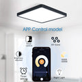 Smart LED ceiling lamp with wood grain finish by Craft Plus, featuring Alexa and Google voice control for modern home lighting.
