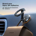 Craft Plus magnetic car phone holder mount attached to dashboard, holding smartphone securely for easy access while driving.