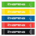 Set of colorful resistance bands for yoga and fitness training by Craft Plus, shown in various lengths and resistance levels.