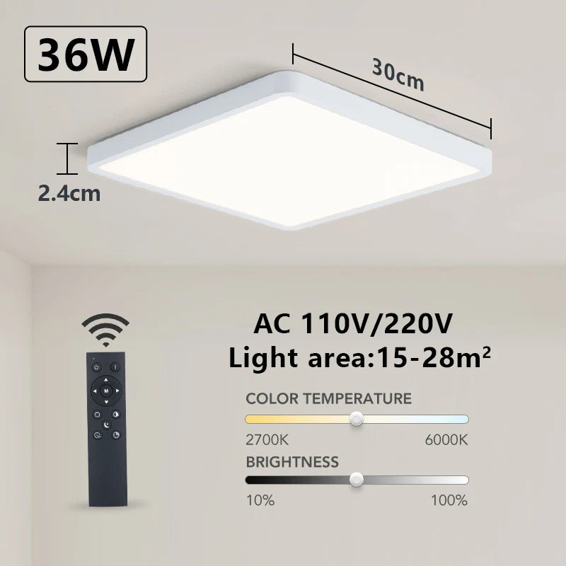 Smart LED ceiling lamp with wood grain finish from Craft Plus, featuring Alexa and Google voice control for modern home lighting.