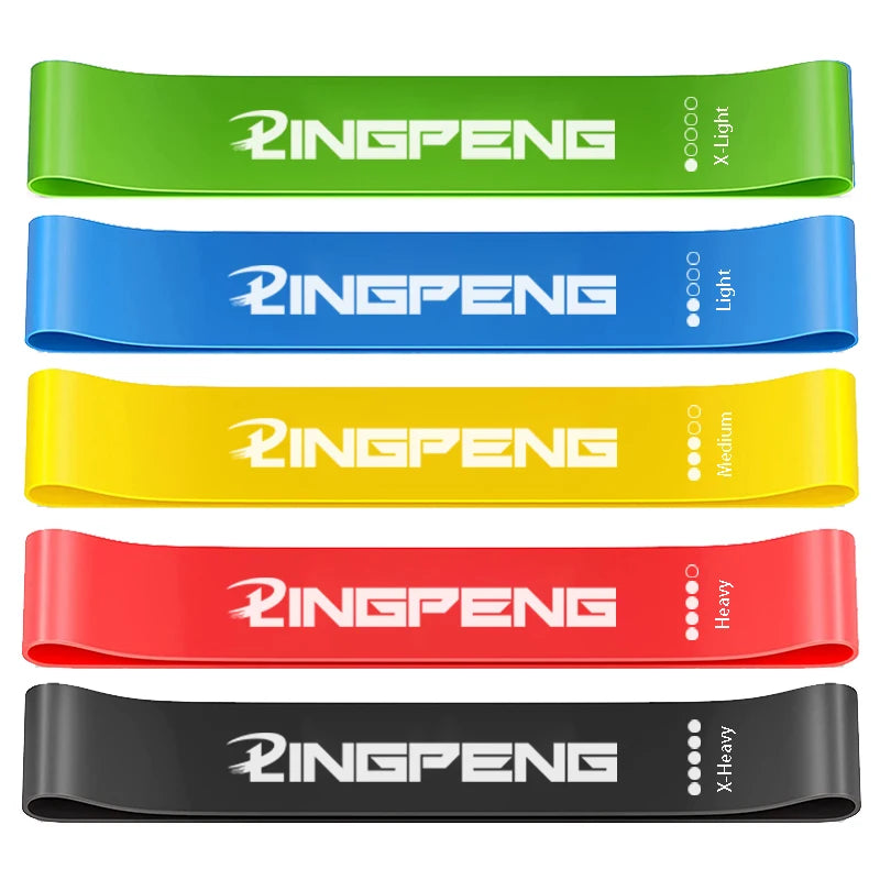 Set of Craft Plus resistance loop exercise bands in various colors for strength training and physical therapy workouts.
