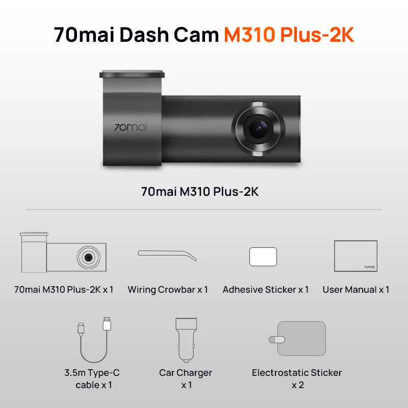 Craft Plus 1440P dash cam with parking monitor showing a vehicle dashboard and camera lens for clear driving footage.