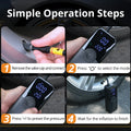 Rechargeable Craft Plus air pump tire inflator with digital display and nozzle for easy inflation of car and bike tires.