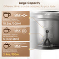 Craft Plus 5-in-1 milk frother with LED display showing frothing and heating options for creamy coffee drinks.