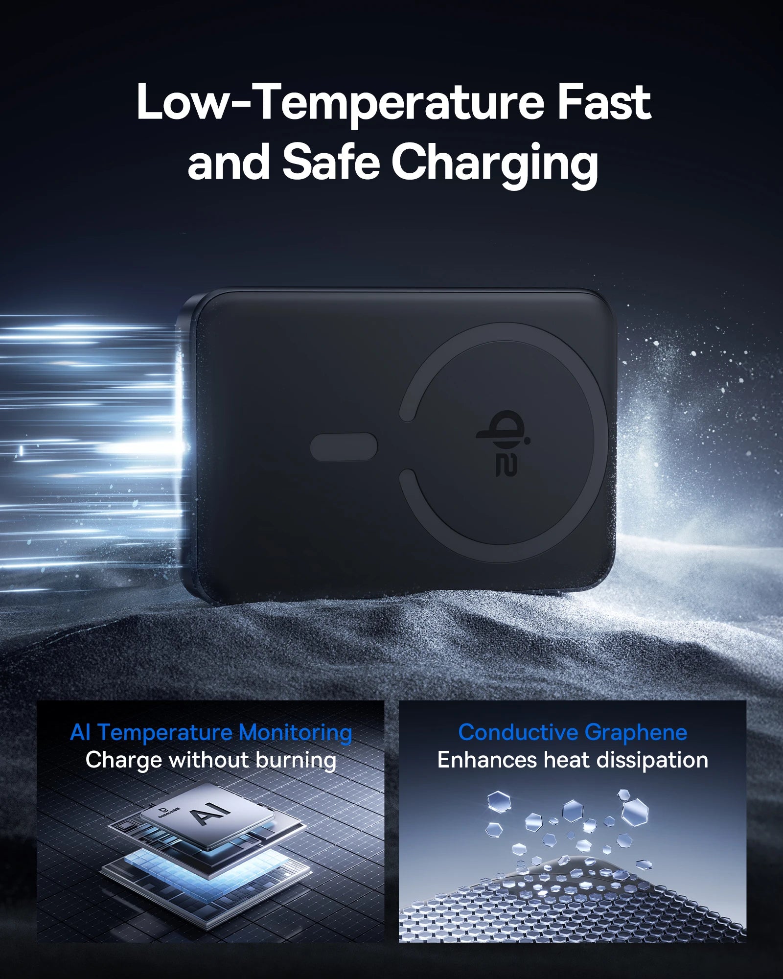 Craft Plus Magnetic Power Bank 10000mAh with magnetic attachment for wireless charging and portable power backup.