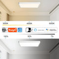 Smart LED ceiling lamp with wood grain finish, compatible with Alexa and Google Voice Control by Craft Plus.