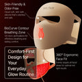 Craft Plus anti-aging and acne treatment LED light therapy mask worn on the face with adjustable straps, showcasing skincare technology.